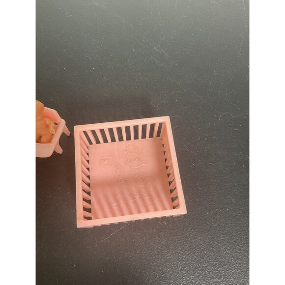 Vintage Pink & Blue Dollhouse Baby Accessories Set With Pram Crib & High Chair - Picture 2 of 6